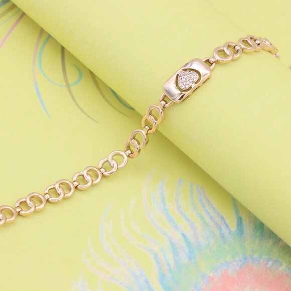 "Elegant Heart Charm Rose Gold Bracelet in High-Polish Finish, XPBL0899 - Picture 8 of 12